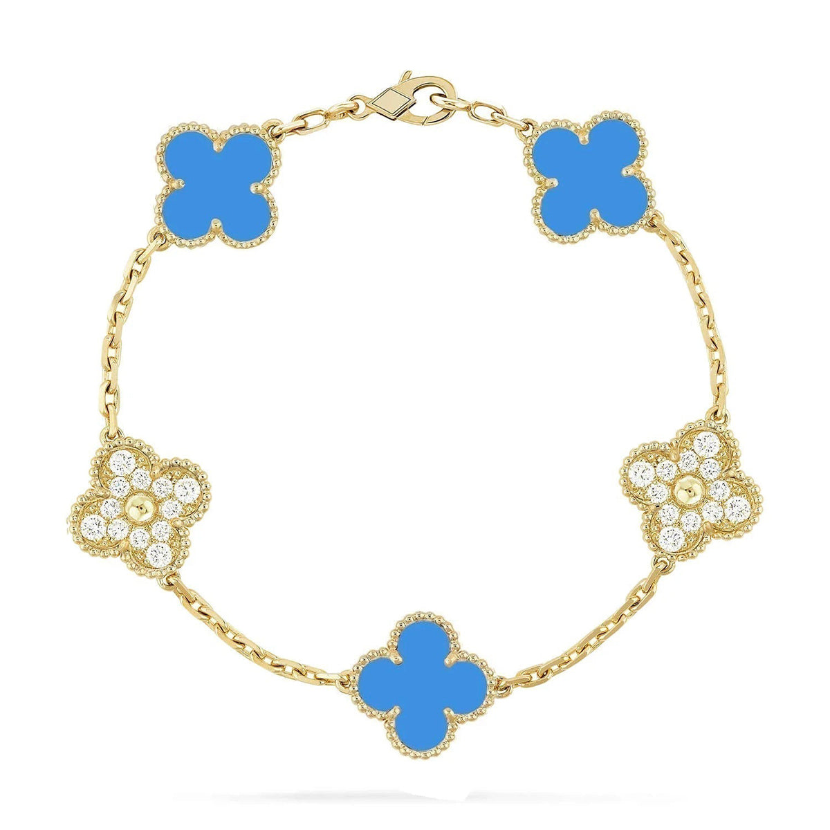 [Marin] CLOVER 5 MOTIF BLUE AGATE BRACELET COLLECTION