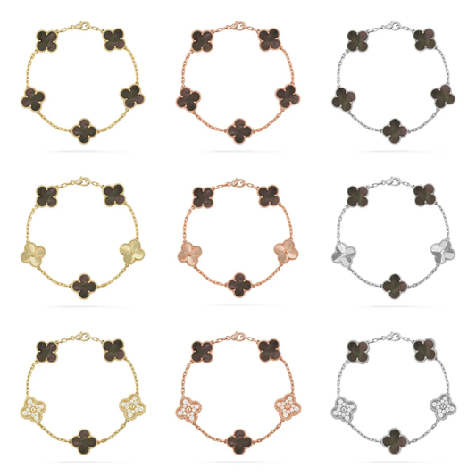 [Marin] CLOVER 5 MOTIF GRAY MOP BRACELET COLLECTION