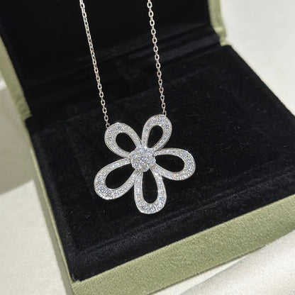 [Marin]FLOWERLACE NECKLACE FULL DIAMONDS
