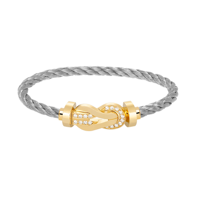 [Marin-Jewelry]CHANCE LARGE 8 FIGURE BUCKLE HALF DIAMOND BRACELET GOLD