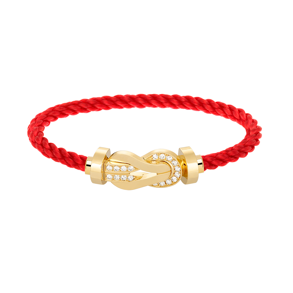 [Marin-Jewelry]CHANCE LARGE 8 FIGURE BUCKLE HALF DIAMOND BRACELET GOLD