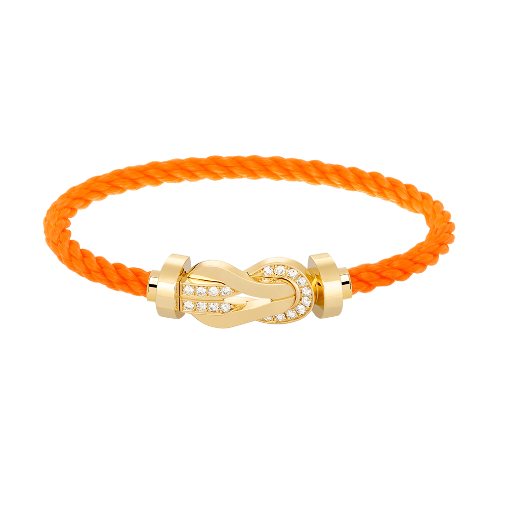 [Marin-Jewelry]CHANCE LARGE 8 FIGURE BUCKLE HALF DIAMOND BRACELET GOLD