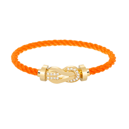 [Marin-Jewelry]CHANCE LARGE 8 FIGURE BUCKLE HALF DIAMOND BRACELET GOLD