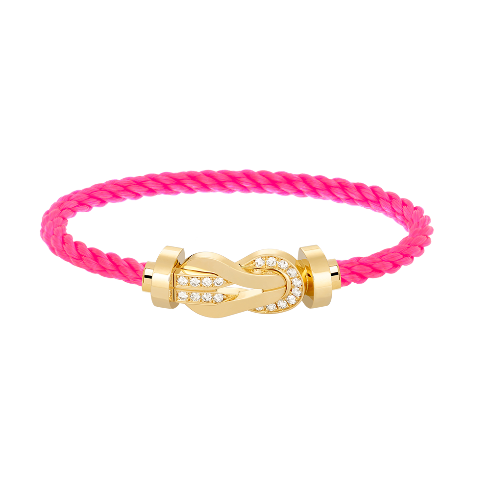 [Marin-Jewelry]CHANCE LARGE 8 FIGURE BUCKLE HALF DIAMOND BRACELET GOLD