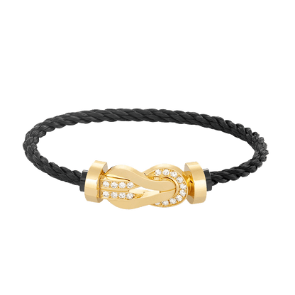[Marin]CHANCE LARGE 8 FIGURE BUCKLE HALF DIAMOND BRACELET GOLD