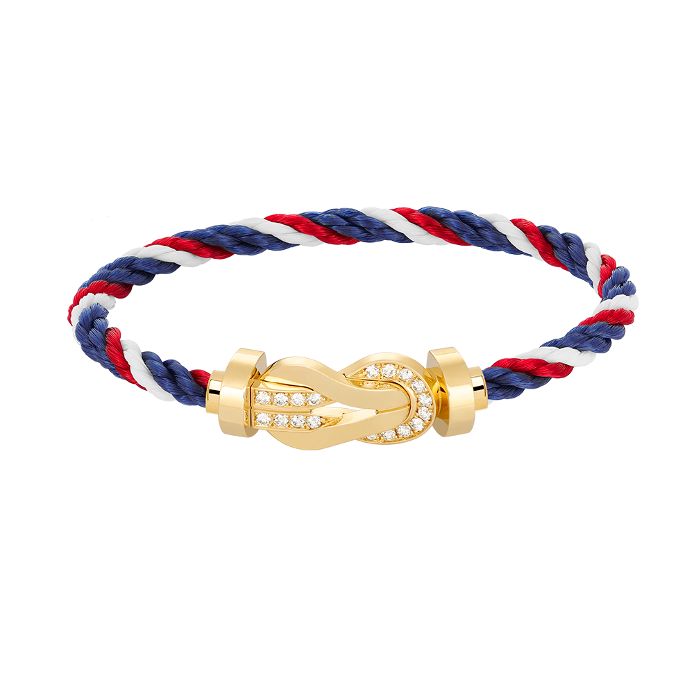 [Marin-Jewelry]CHANCE LARGE 8 FIGURE BUCKLE HALF DIAMOND BRACELET GOLD
