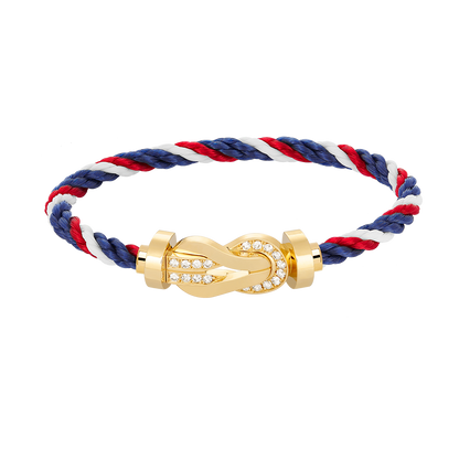 [Marin-Jewelry]CHANCE LARGE 8 FIGURE BUCKLE HALF DIAMOND BRACELET GOLD