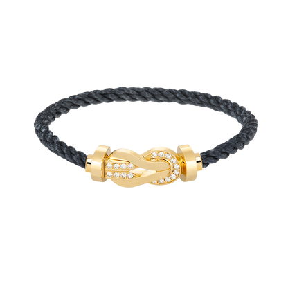 [Marin-Jewelry]CHANCE LARGE 8 FIGURE BUCKLE HALF DIAMOND BRACELET GOLD