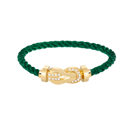 [Marin-Jewelry]CHANCE LARGE 8 FIGURE BUCKLE HALF DIAMOND BRACELET GOLD