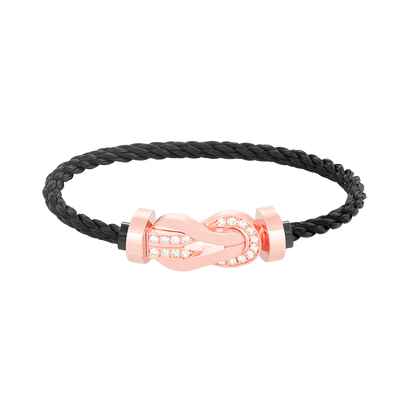 [Marin]CHANCE LARGE 8 FIGURE BUCKLE HALF DIAMOND BRACELET ROSE GOLD