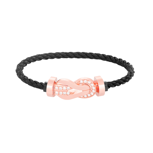 [Marin]CHANCE LARGE 8 FIGURE BUCKLE HALF DIAMOND BRACELET ROSE GOLD