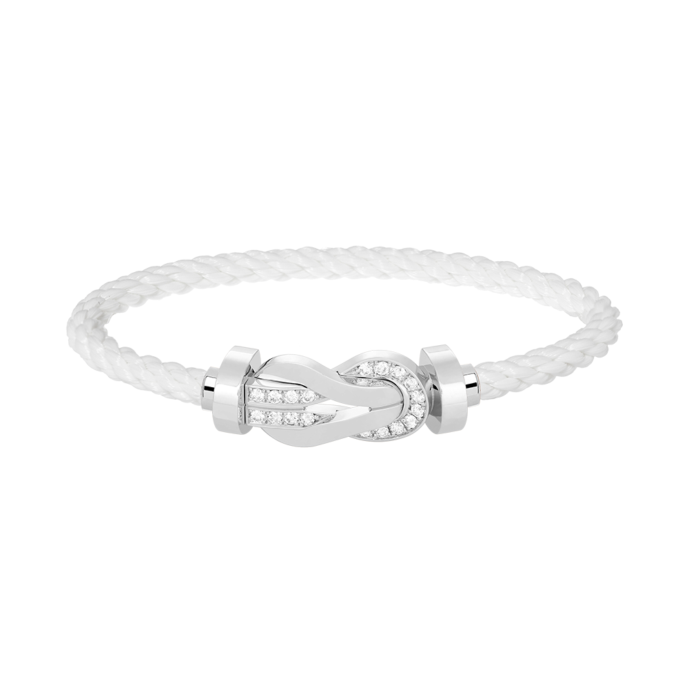 [Marin]CHANCE LARGE 8 FIGURE BUCKLE HALF DIAMOND BRACELET SILVER