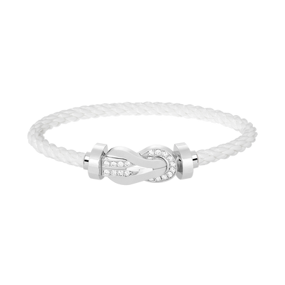 [Marin]CHANCE LARGE 8 FIGURE BUCKLE HALF DIAMOND BRACELET SILVER