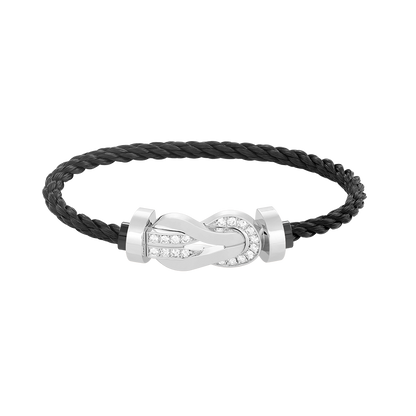 [Marin]CHANCE LARGE 8 FIGURE BUCKLE HALF DIAMOND BRACELET SILVER