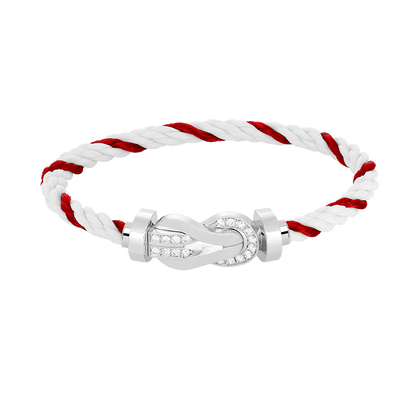 [Marin]CHANCE LARGE 8 FIGURE BUCKLE HALF DIAMOND BRACELET SILVER