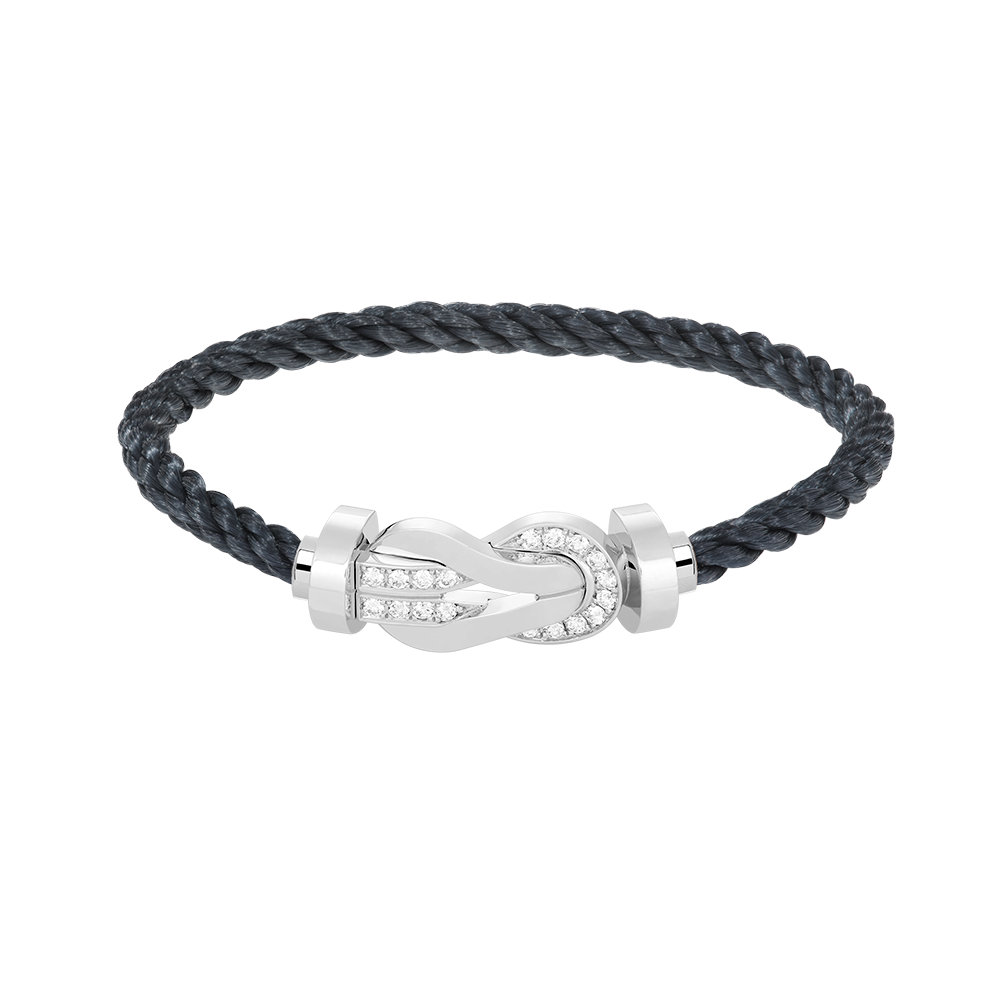 [Marin]CHANCE LARGE 8 FIGURE BUCKLE HALF DIAMOND BRACELET SILVER