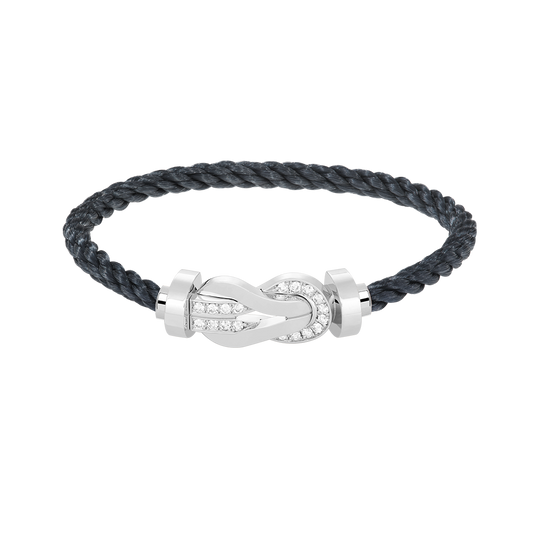 [Marin]CHANCE LARGE 8 FIGURE BUCKLE HALF DIAMOND BRACELET SILVER