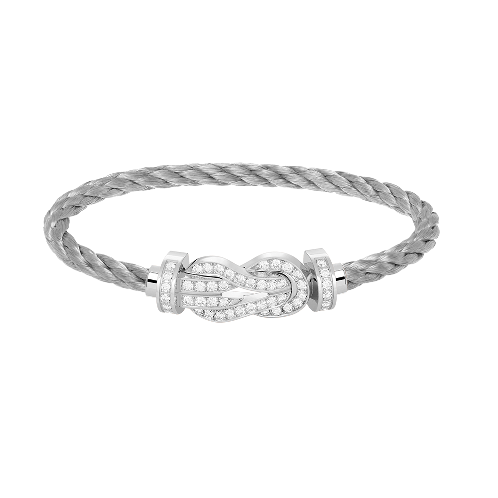 [Marin]CHANCE LARGE 8 FIGURE BUCKLE FULL DIAMOND BRACELET SILVER