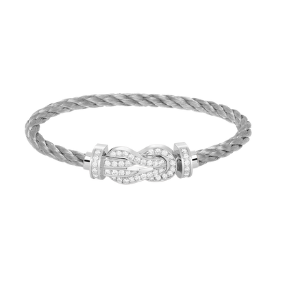 [Marin-Jewelry]CHANCE LARGE 8 FIGURE BUCKLE FULL DIAMOND BRACELET SILVER