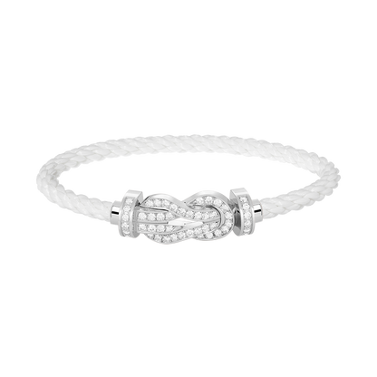 [Marin-Jewelry]CHANCE LARGE 8 FIGURE BUCKLE FULL DIAMOND BRACELET SILVER