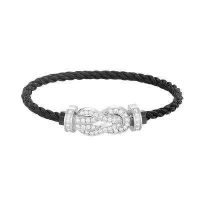 [Marin]CHANCE LARGE 8 FIGURE BUCKLE FULL DIAMOND BRACELET SILVER