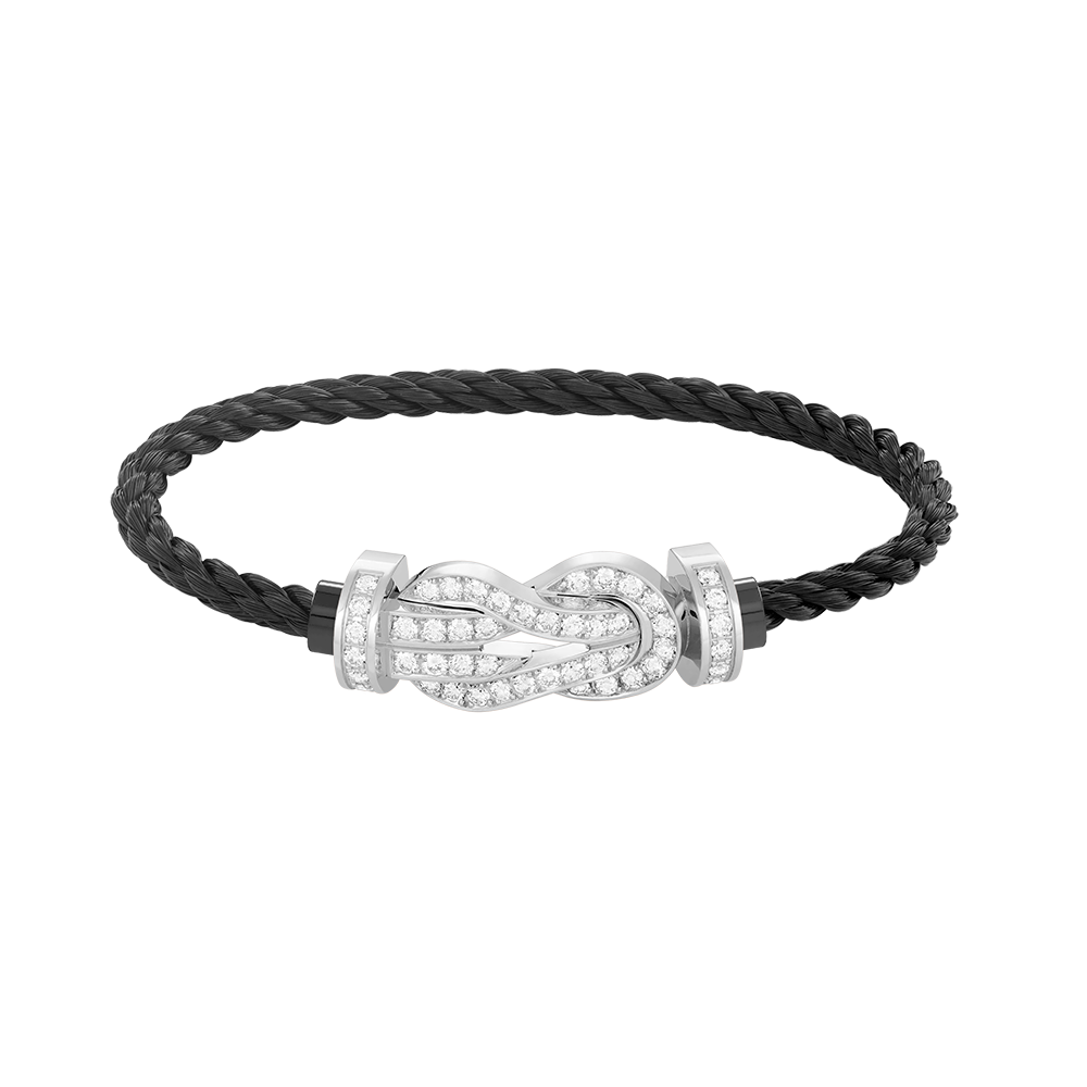 [Marin-Jewelry]CHANCE LARGE 8 FIGURE BUCKLE FULL DIAMOND BRACELET SILVER