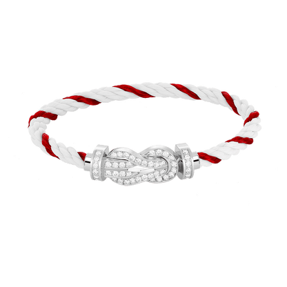 [Marin]CHANCE LARGE 8 FIGURE BUCKLE FULL DIAMOND BRACELET SILVER