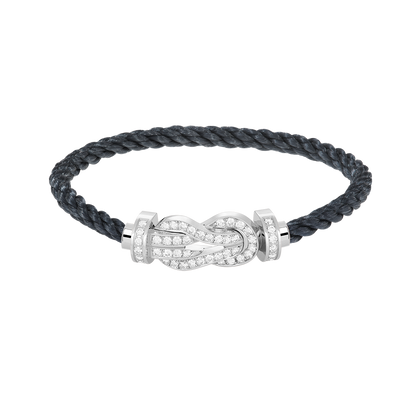 [Marin]CHANCE LARGE 8 FIGURE BUCKLE FULL DIAMOND BRACELET SILVER