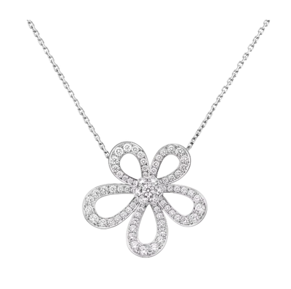 [Marin]FLOWERLACE NECKLACE FULL DIAMONDS
