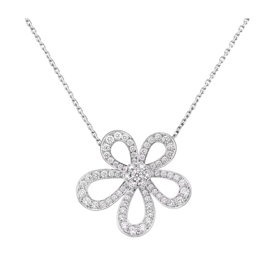 [Marin]FLOWERLACE NECKLACE FULL DIAMONDS