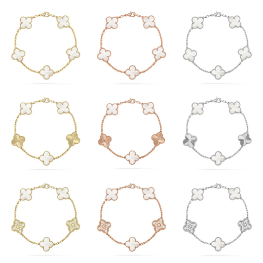 [Marin]CLOVER WHITE PEARL MOP 5 MOTIF BRACELET COLLECTION