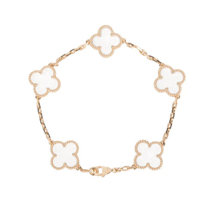 [Marin]CLOVER 5 MOTIF ROCK CRYSTAL BRACELET