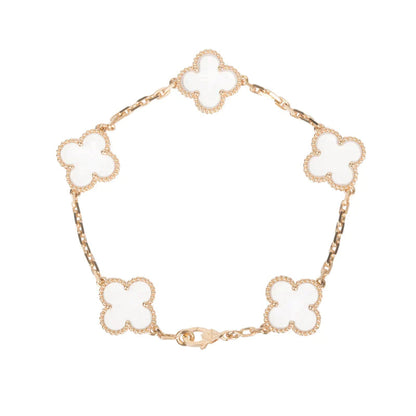 [Marin-Jewelry]CLOVER 5 MOTIF ROCK CRYSTAL BRACELET