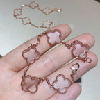 [⭐Shinejoy]CLOVER 5 MOTIF ROCK CRYSTAL BRACELET