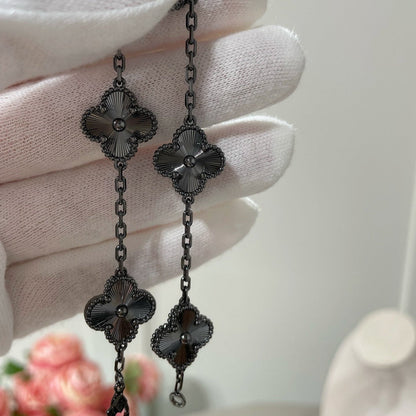 [Marin]CLOVER 5 MOTIF BLACK BRACELET