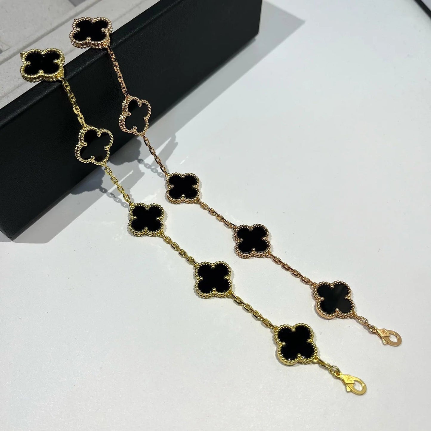 [Marin-Jewelry] クローバー5モチーフ オニキスブレスレットコレクション