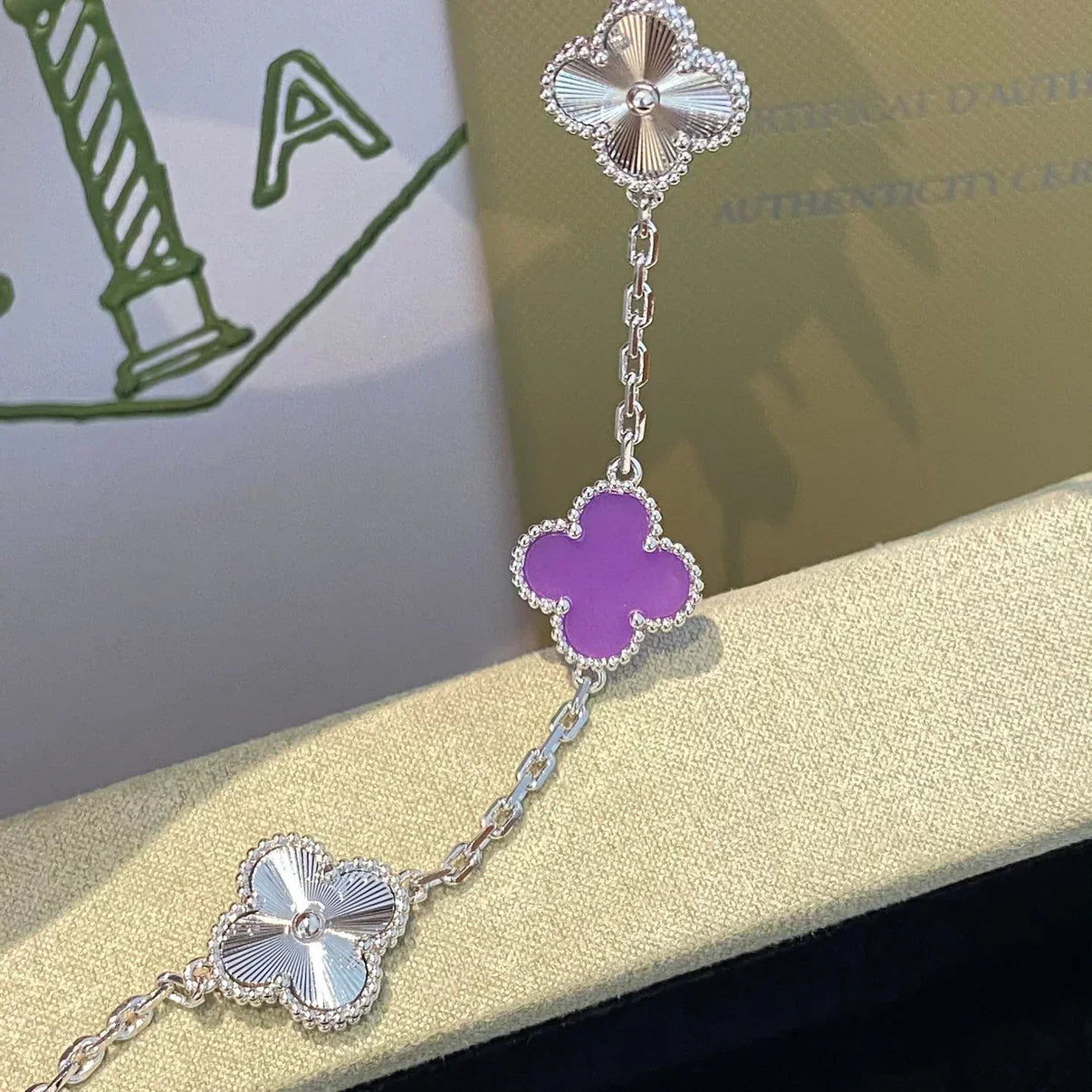 [Marin-Jewelry] CLOVER 5 MOTIF VIOLET BRACELET COLLECTION