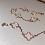 [⭐Shinejoy]CLOVER 5 MOTIF ROCK CRYSTAL BRACELET
