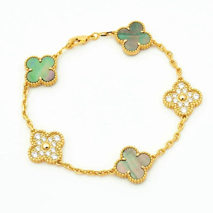 [Marin-Jewelry] CLOVER 5モチーフ グレーMOP ブレスレットコレクション