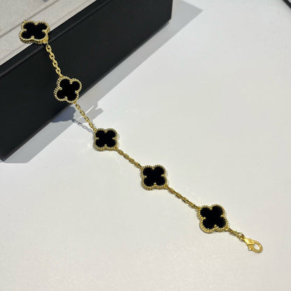 [Marin-Jewelry] クローバー5モチーフ オニキスブレスレットコレクション