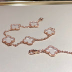[⭐Shinejoy]CLOVER 5 MOTIF ROCK CRYSTAL BRACELET