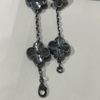 [⭐Shinejoy]CLOVER 5 MOTIF BLACK BRACELET
