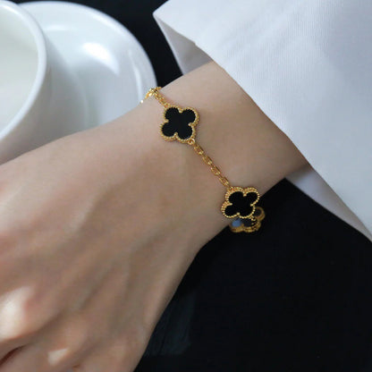 [Marin-Jewelry] クローバー5モチーフ オニキスブレスレットコレクション
