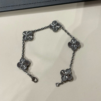 [Marin-Jewelry]CLOVER 5 MOTIF BLACK BRACELET