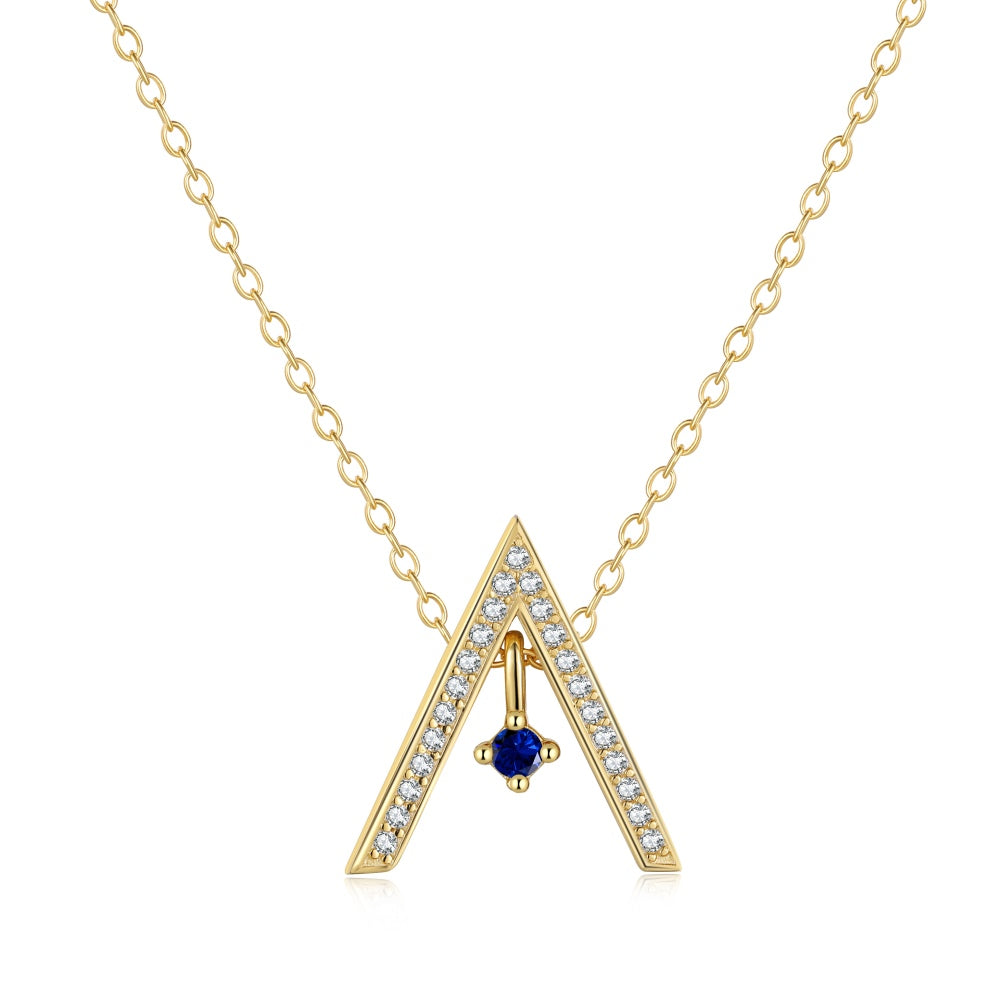 [Marin Jewelry]Sparkling "A" Shape Necklace