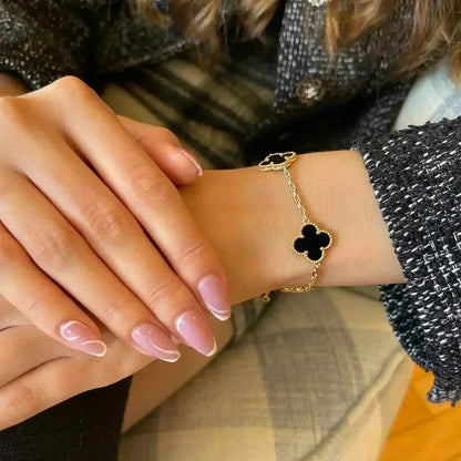 [Marin-Jewelry] クローバー5モチーフ オニキスブレスレットコレクション