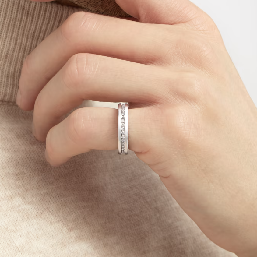 [Marin]ZERO 1 ONE-BAND PAVED DIAMONDS ON THE SPIRAL RING