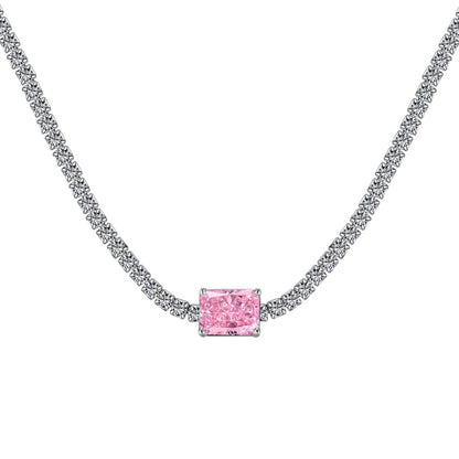 [Marin Jewelry]2.0 carat Ornate Emerald Cut Necklace