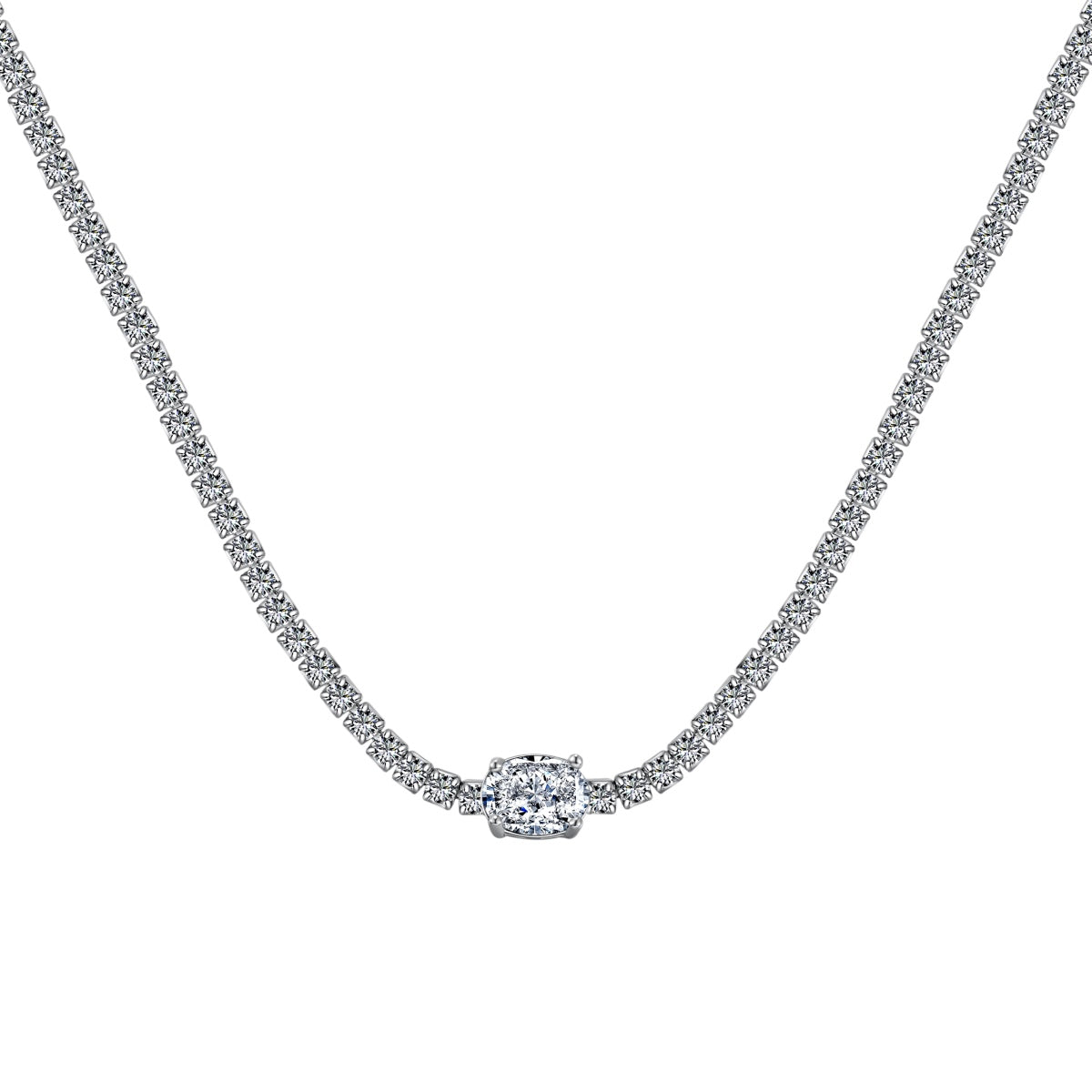 [Marin Jewelry]1.0 Carat Shining Oval Cut Necklace