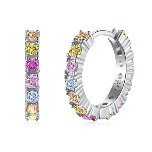 [Marin Jewelry]Radiant Colorful Round Cut Earrings